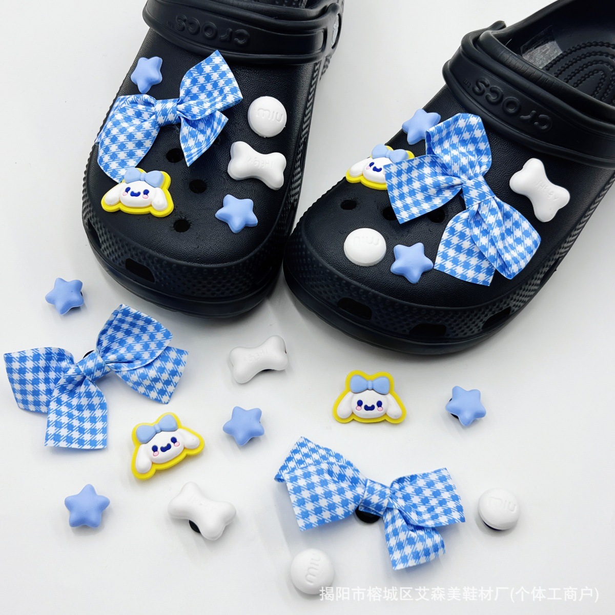 Estrellas plateadas ajuste agujero agujero perdido zapatos decorativos accesorios DIY extraíbles accesorios de flores hebillas de zapatos accesorios tridimensionales