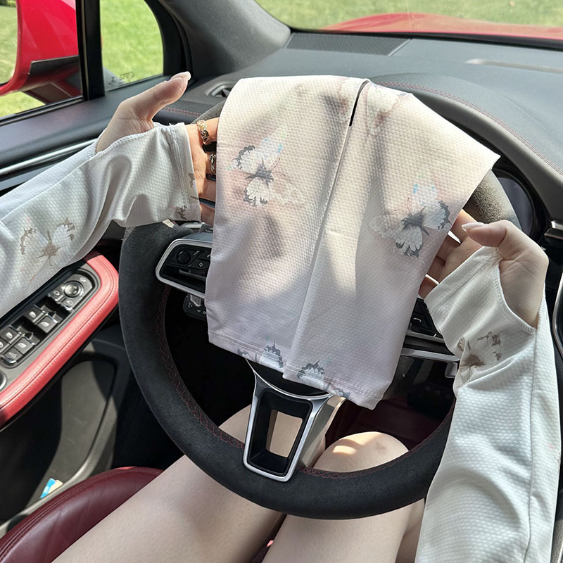 Protector solar manguito de hielo guantes verano margarita manga de hielo guantes sueltos transpirables sombreado lindo manga de todo fósforo femenino