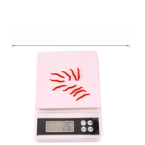 Lure bait imitation earthworm fish bait 3.5cm artificial bait red worm sea fishing carp bait with fishy smell soft lure, 100 pieces per bag