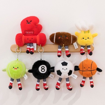 Cute basketball football plush pendant