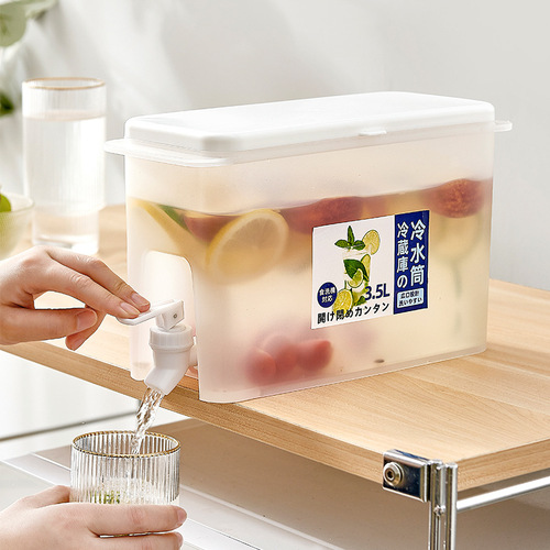 冰箱带龙头家用茶壶水果汁冷饮可乐牛奶饮料桶西式简约透明冷水壶