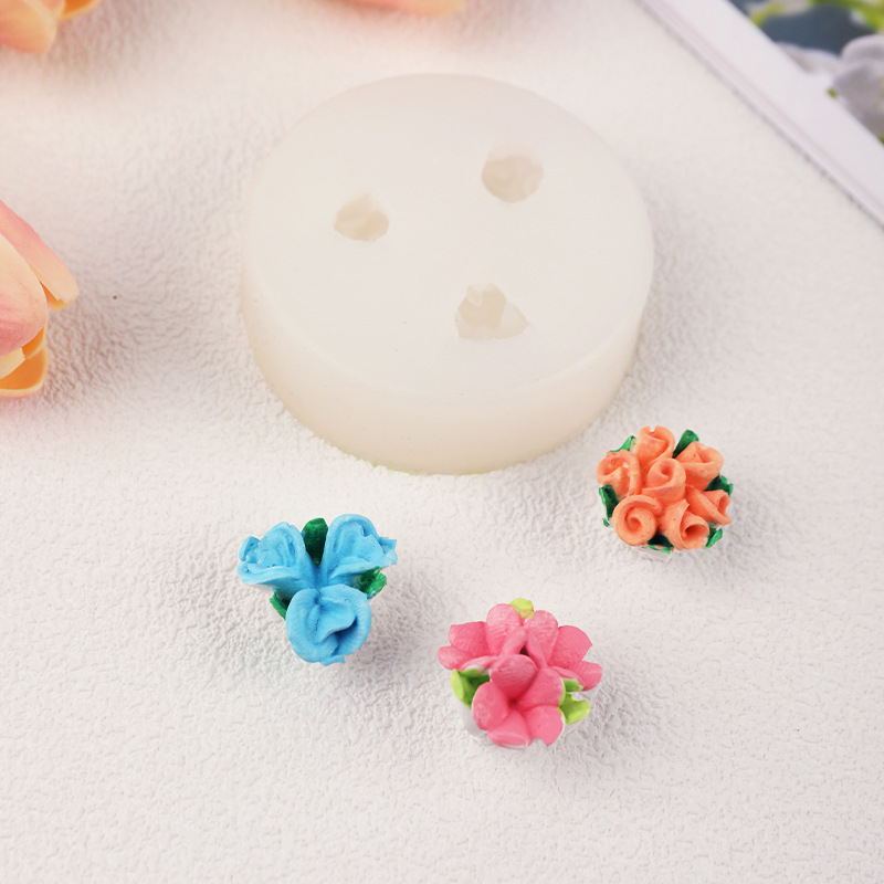 Pequeña serie de flores DIY hecho a mano molde silicona chocolate fondant pastel arcilla yeso decoración herramienta