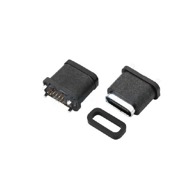 USB-разъем Type-C гнездо Type-CF 16P вертикальное, водозащищенное, H = 10.3