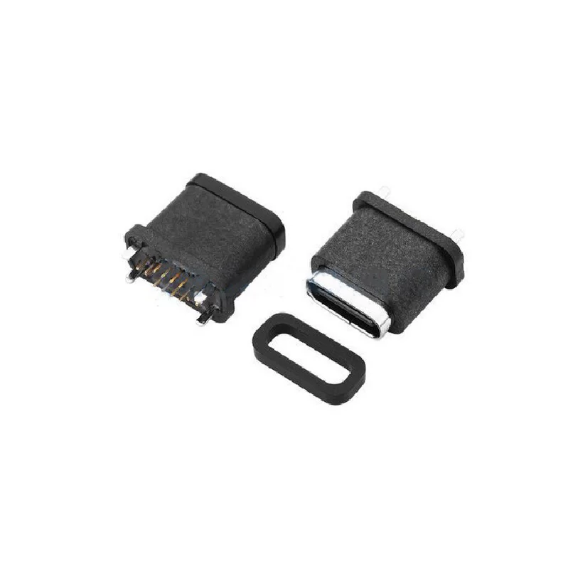 USB-разъем Type-C гнездо Type-CF 16P вертикальное, водозащищенное, H = 10.3