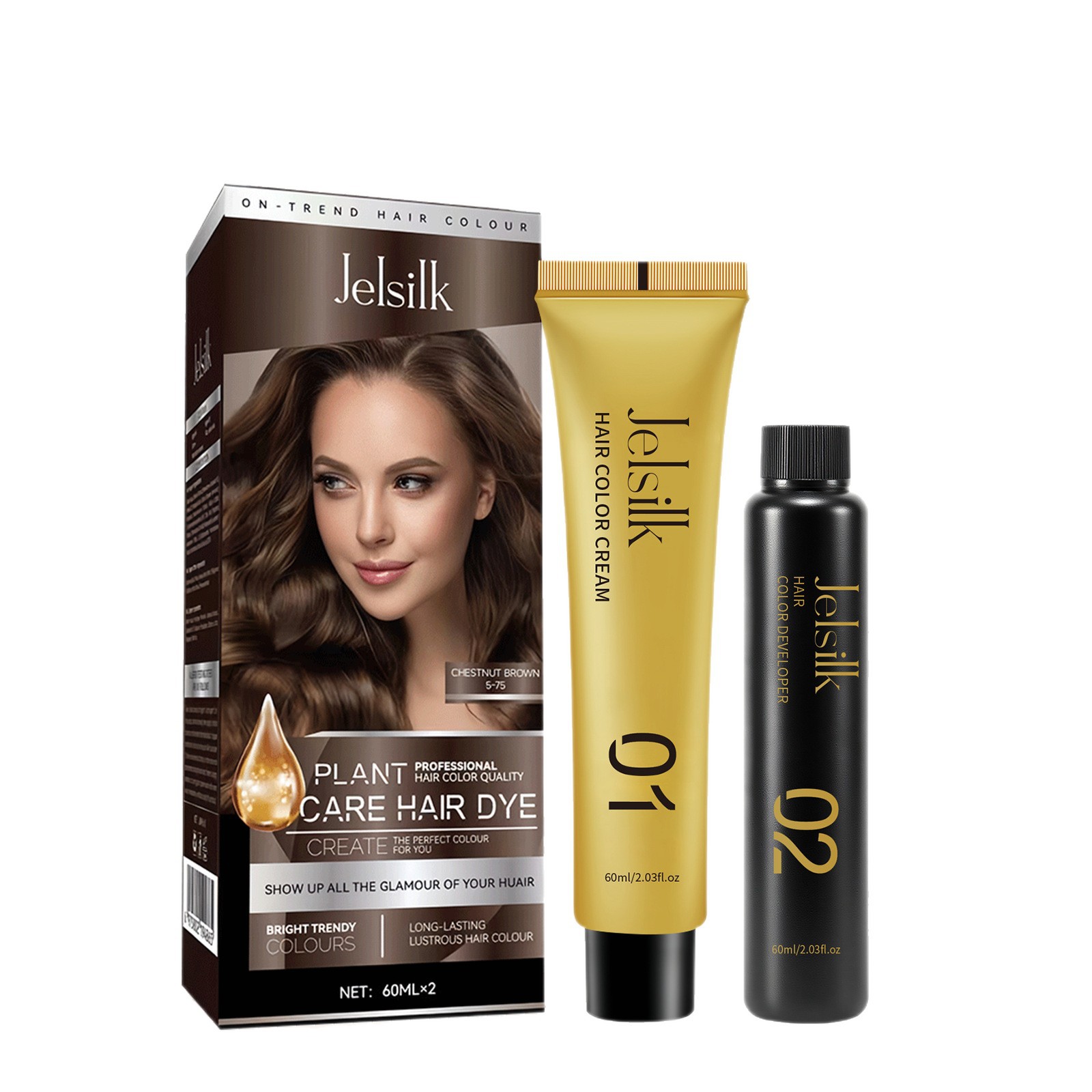 (Cross-border trading), herbal dye, harmless hair dye for gray hair, English, no hair damage, long-term effect, color fix 5