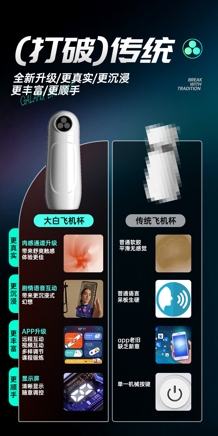 Electric Male Masturbator Cup with TPE Sleeve, Automatic Thrusting and Clamping Suction — detail image 14