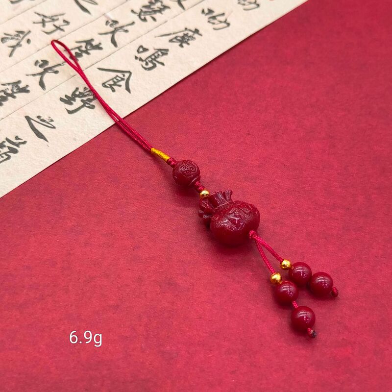 高含量朱砂紫金砂平安扣福袋招财猫莲花佛公手机链钥匙扣批发|undefined