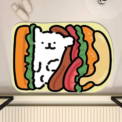Cartoon Cute Bathroom Door Mat Non-Slip Mat Household Bathroom Absorbent Mat Quick-Drying Diatom Mud Floor Mat