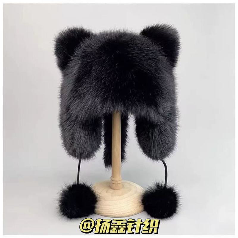 宝宝帽子小浣熊套头帽儿童防寒加绒滑雪帽男童女童加绒保暖大熊猫|undefined