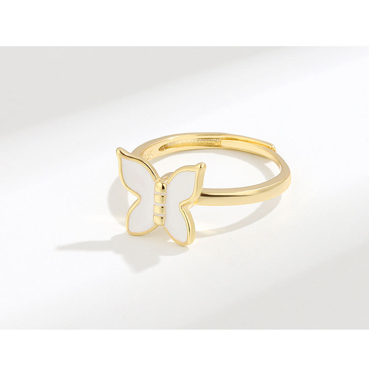 Simple Style Butterfly Copper Plating Rings 1 Piece