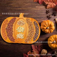 Деревянный поднос для Хэллоуина с отделениями для закусок, конфет, фруктов и сыра, украшение для праздничной атмосферы