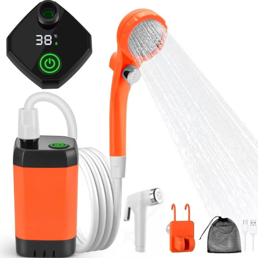 Ducha eléctrica portátil con bomba autocebante, ideal para camping, coche o uso al aire libre, modelo más vendido
