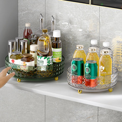 The rotating spice rack for kitchen with corner circular multi-functional cosmetic rotating storage of Yimingjia