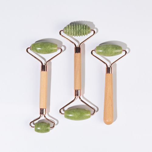 Natural jade roller factory wholesale facial beauty massager set Xiuyan jade roller facial massage stick