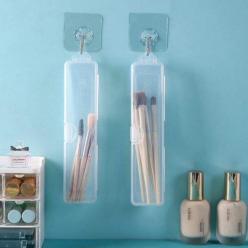 Makeup brush storage box, portable dust-proof blush brush, eyeshadow brush, eyebrow pencil organizer, travel lipstick storage box