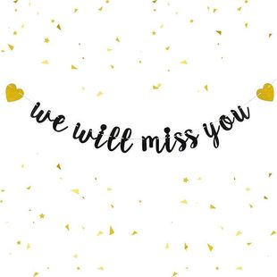 Cross-Border Glitter We Will Miss You Heart Flag Valentine's Day Wedding Anniversary Party Banner Set