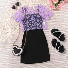 ���Qͯ�b�ļ�Ůͯ����ȹ���e��ɫ����ӡ������ȹ+�U�����ɼ���