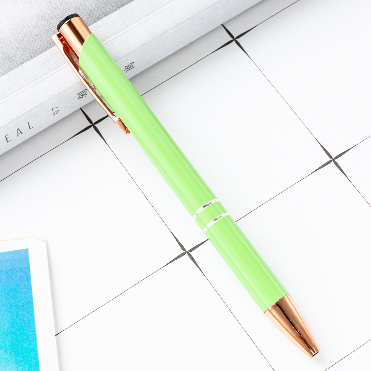 Metal bolígrafo de presión dos bobinas de aluminio barra de pluma de negocios puede imprimir logotipo publicitario regalo bolígrafo promocional fábrica al por mayor