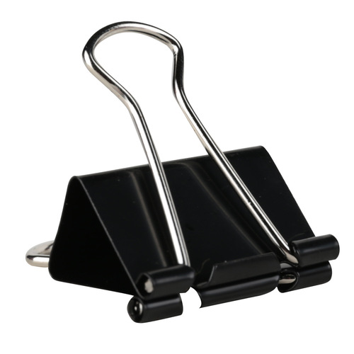 Deli Stationery 9543 Black Long Tail Ticket Clip No. 3 32mm Ticket Clip/Swallow Tail Clip/Information Clip 12 Pack