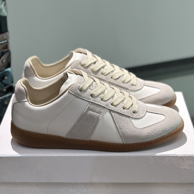European and American Pure Original Mm6 Margiela Retro German Training Shoes Casual Sneakers Small White Shoes Flats Cowhide Forrest Gump Shoes Cross-Border