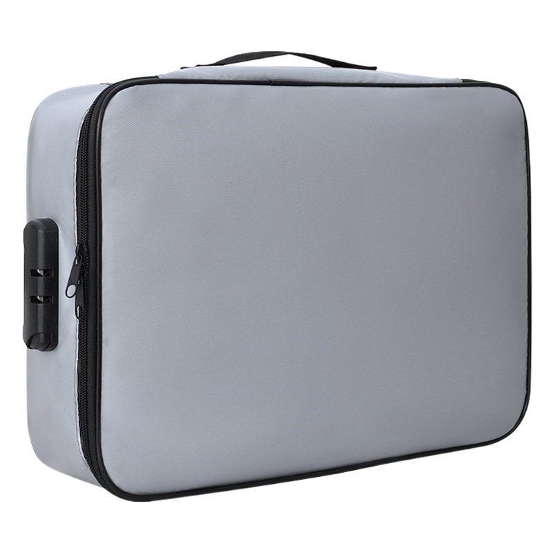 Bolsa de almacenamiento de documentos de viaje Bolsa de tarjeta de pasaporte de certificado de gran capacidad Bolsa de archivo impermeable e ignífuga Bolsa de almacenamiento de clasificación de archivos