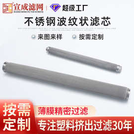 厂家批发不锈钢波纹状滤芯（不锈钢烧结毡编织网）