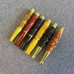 金丝楠木 大叶黄花梨 紫光檀木老式烟斗貔貅烟杆过滤烟嘴可清洗