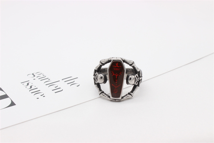 7g Weight Rings Classification Street Occasion 304 Stainless Steel Material Coffin, Skull Pattern Unisex Gender Retro, Punk Style Wholesale Jewelry Retro Punk Coffin Skull 304 Stainless Steel Rings 1