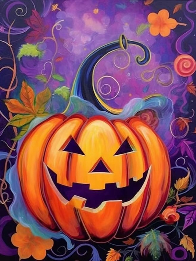 Amazon nueva pintura de diamantes 5D Halloween fantasma calabaza búho lleno de pintura de diamantes diy pintura de decoración para el hogar