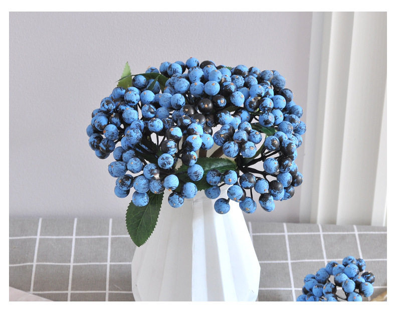 Foam Mini Red Berries Blueberries Fake Flowers Fortune Fruit Flower Wall Decoration Artificial Berry Branches_maomaolike.com
