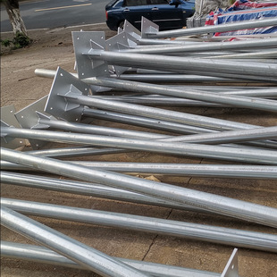 Special Poles for Traffic Signs Galvanized Steel Pipe Solar Flash Light Wide Angle Mirror Column Galvanized Pipe Sign Post
