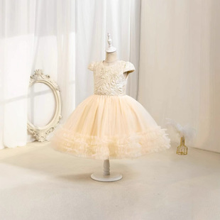 Girls Dress 2025 Summer New Children's Clothing Girls Fashionable Solid Color Thin Skirt Children's Sweet Princess Dress