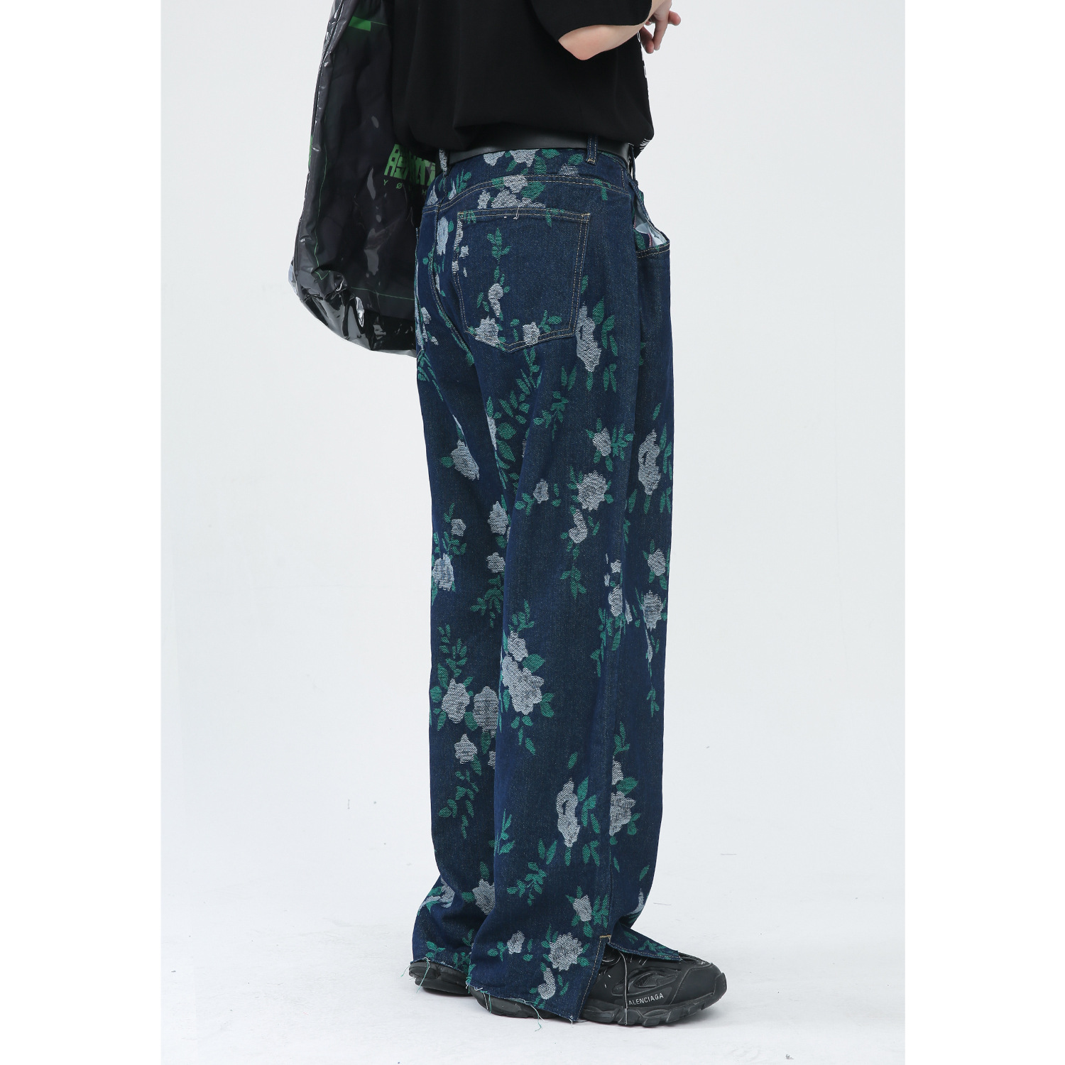 Mtlclothes ropa de Hombre | 2022 verano nuevo estilo coreano jacquard diseño ins moda marca split jeans hombres