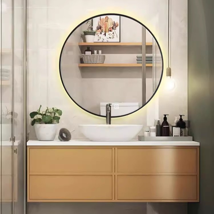 Espejo inteligente anti-nebble baño espejo led luminoso espejo de baño tira de lámpara marco de aleación de aluminio