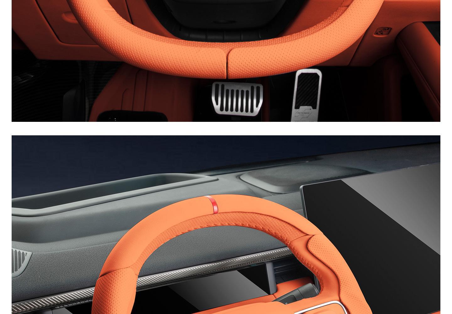 Suitable for Lynk & Co 900 Special Car Model, Three-Section Full-Cover Steering Wheel Cover, Car Handle Cover, Universal Accessory for All Seasons