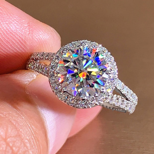 Cao Shi Shake Voice Live Explosions Classic Micro-inlaid Zircon Round Bag Ring Women's Flash Diamond Eight Heart Eight Arrows Wedding Ring