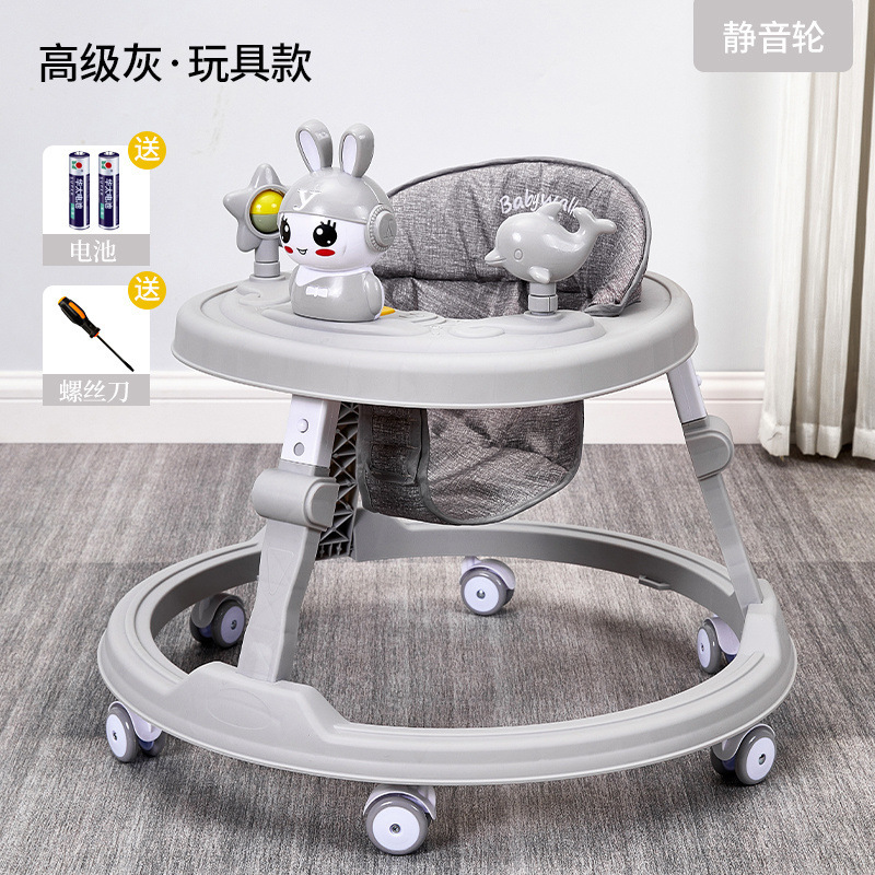 616 그레이 6~18개월 아기용 - 무음 휠 + 음악 장난감