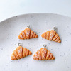Realistic small pendant, resin, accessory with accessories, necklace and earrings, bread, handmade