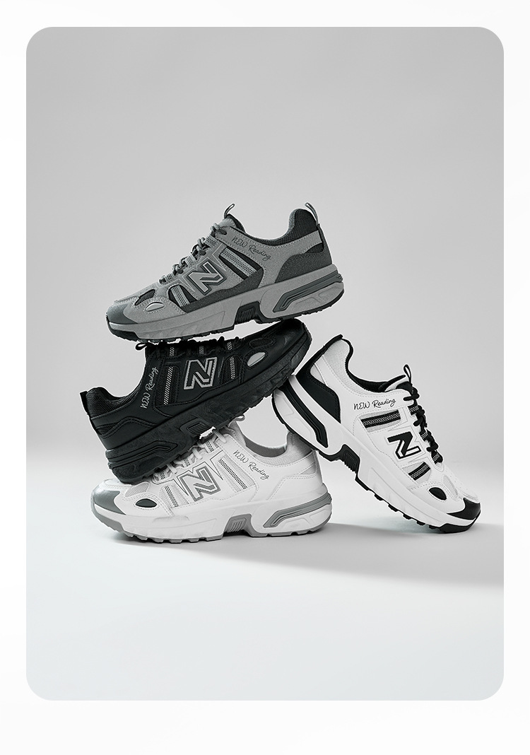 Giày sneaker nam đế dày phong cách thể thao thoáng khí — 589 Đen Trắng chi tiết 4