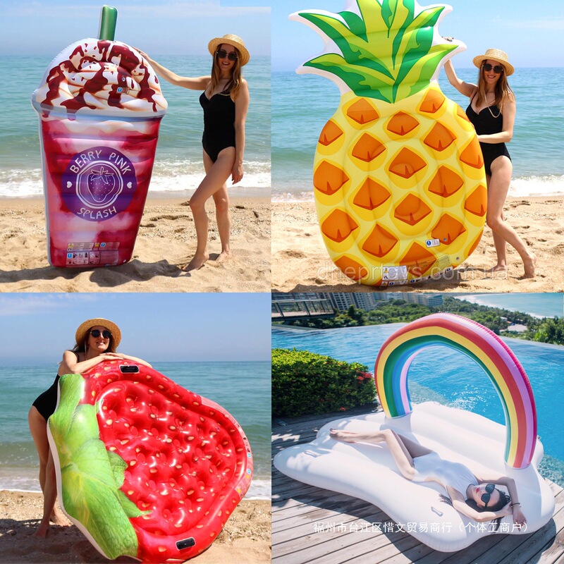 Extra Large Inflatable Strawberry Floating Bed Sundae Ice Cream Popsicle Floating Ice Stick Floating Board Swimming Ring