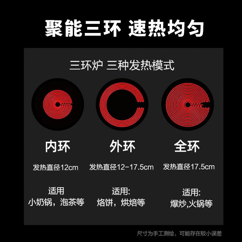 High-Power Multifunctional Ceramic Induction Cooker with Light Wave Technology, No Pot Required