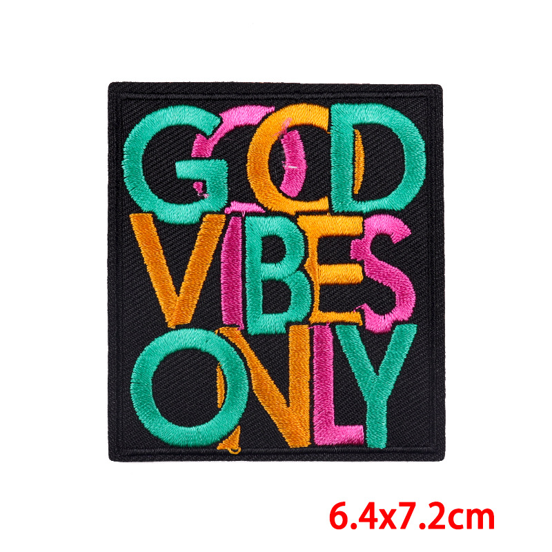Embroidered Craft 1 Piece Hip-Hop Retro Letter Color Block Embroidery Thread Clothing Sticker Patches