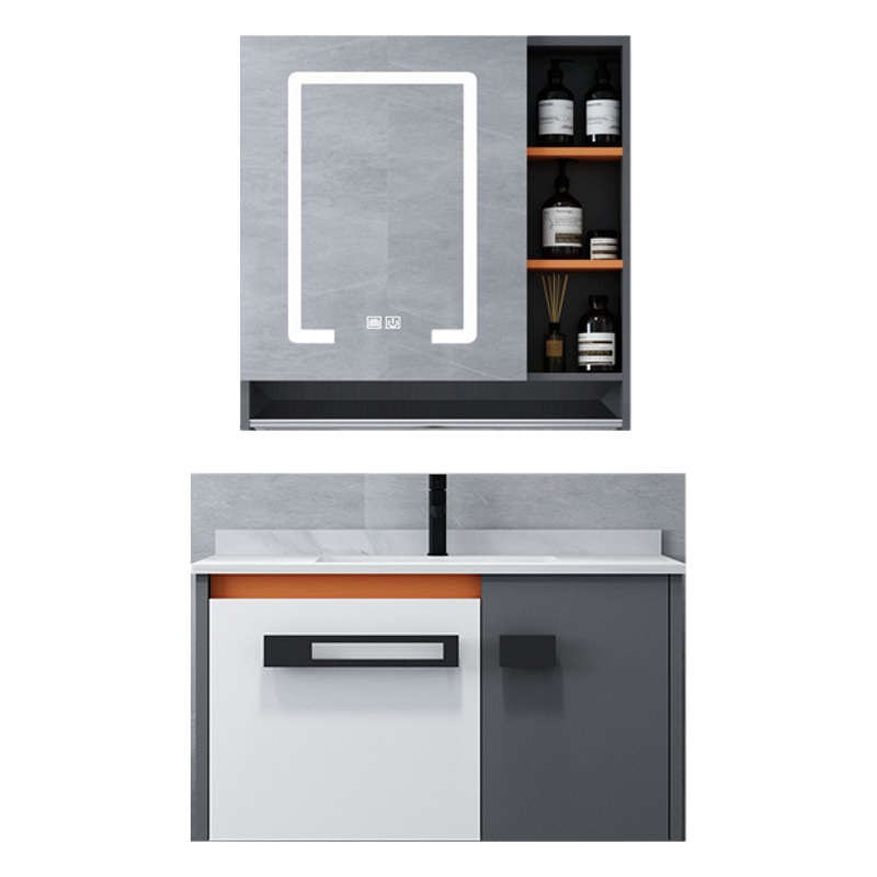 Mueble de baño combinación integrado de madera maciza de cerámica lavabo baño 60708090100CM pequeño apartamento mesa de lavado