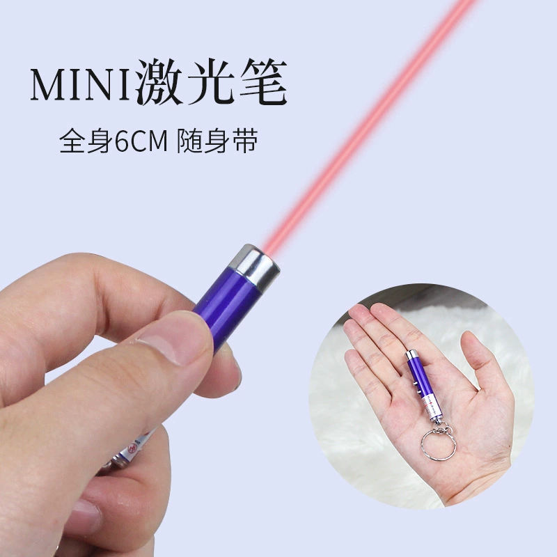 Интерактивная лазерная игрушка-удочка для кошек, USB/брелок, перезаряжаемая, случайный цвет