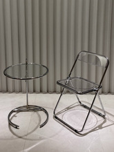 亚克力椅子透明餐桌椅折叠简约靠背网红凳子化妆ins卧室家用餐椅