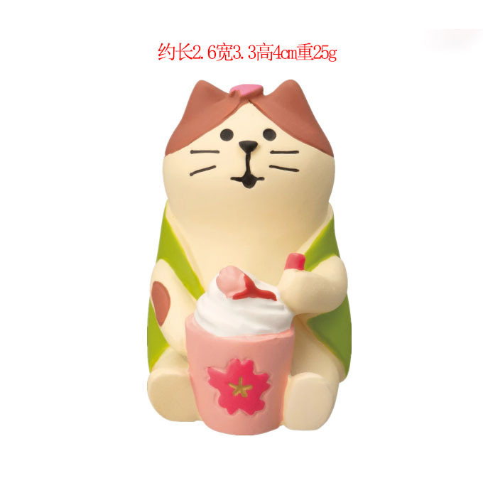 日本の猫の装飾品、桜祭り、トレンディなおもちゃの人形、ブラインドボックス、DIY制作アクセサリー、樹脂工芸品、小さな装飾品|undefined