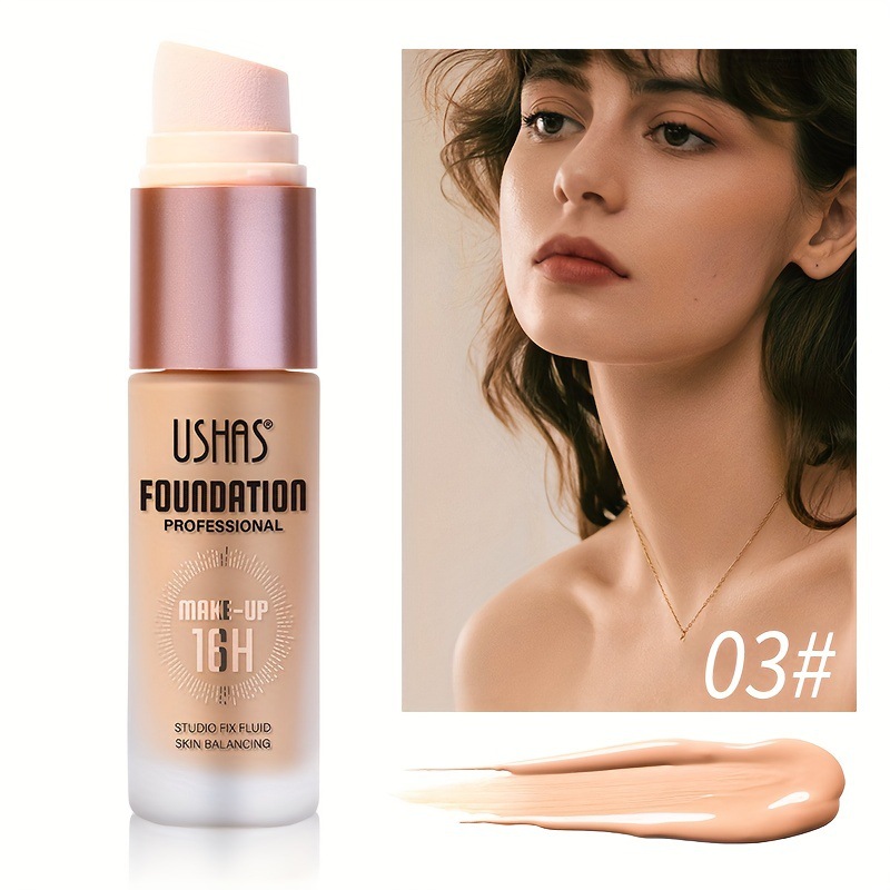 USHAS punto transfronterizo venta caliente líquido de base impermeable líquido de base concelable natural impermeable maquillaje FS445A