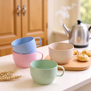 小麦秸秆牛奶杯创意家用小清新茶杯礼品麦香塑料杯子茶水杯批发