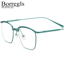 超轻纯钛眼镜框时尚复古光学眼镜平光镜方形潮流眼镜架可配镜厂家