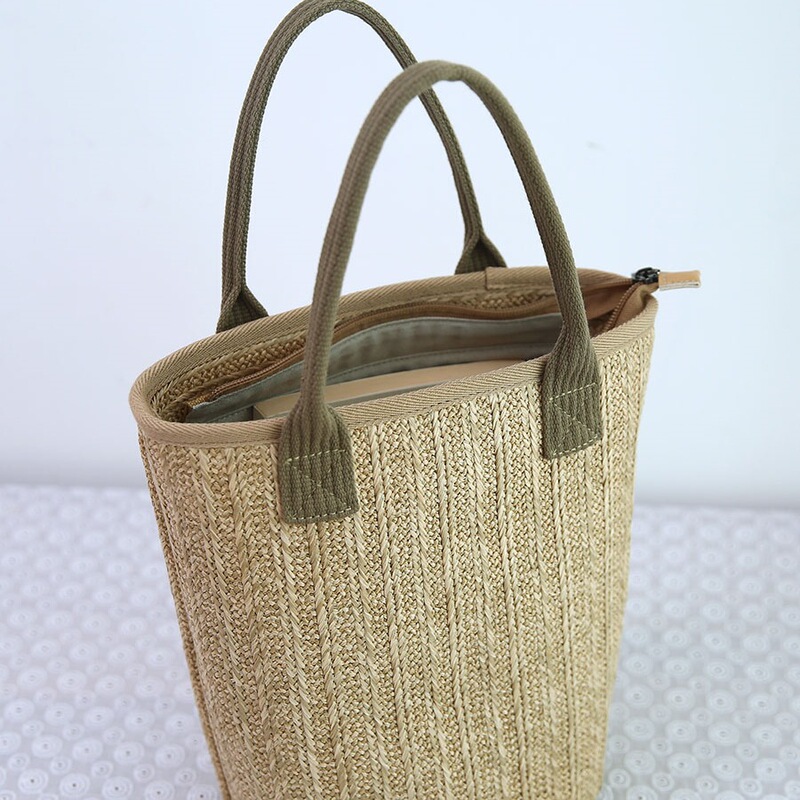 Straw Bag, Bucket Bag, Lunch Box, Handbag, Women's Lunch Bag, Handbag, Canvas Bag, Woven
